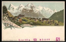 Lithographie Mürren, Gesamtansicht