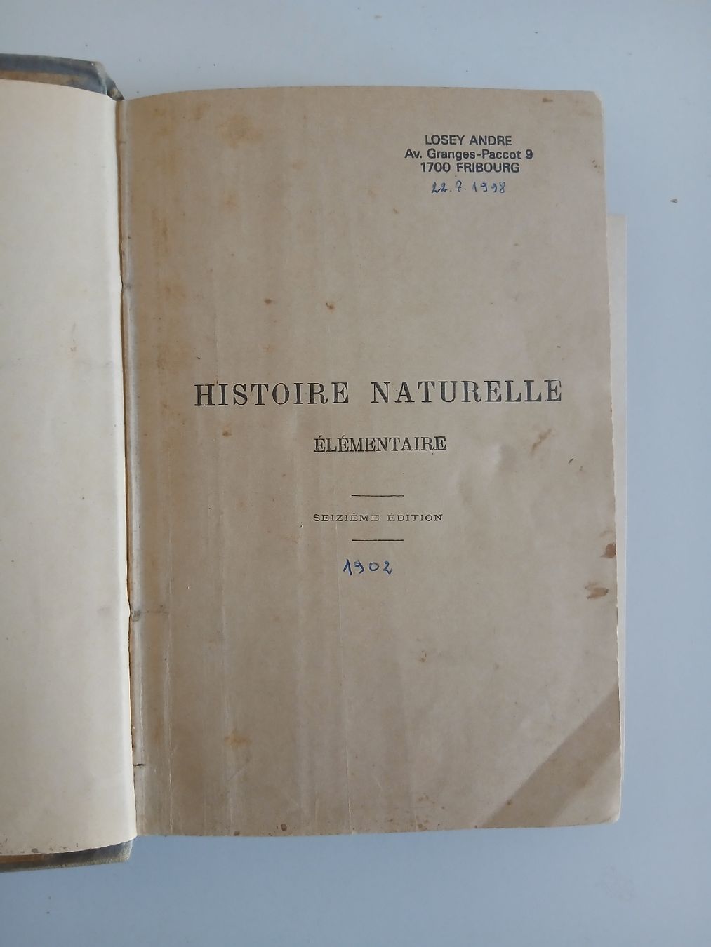 Libri: Histoire Naturelle, 1902 – Usato da Belfaux venduto da frifri500 1
