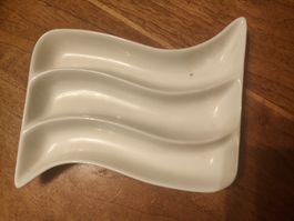 Servierschale 3-teilig Porzellan – Welle / Snacks & Dips  