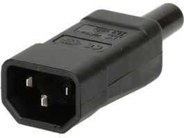 Apparatestecker LNPE 10A/250V schwarz