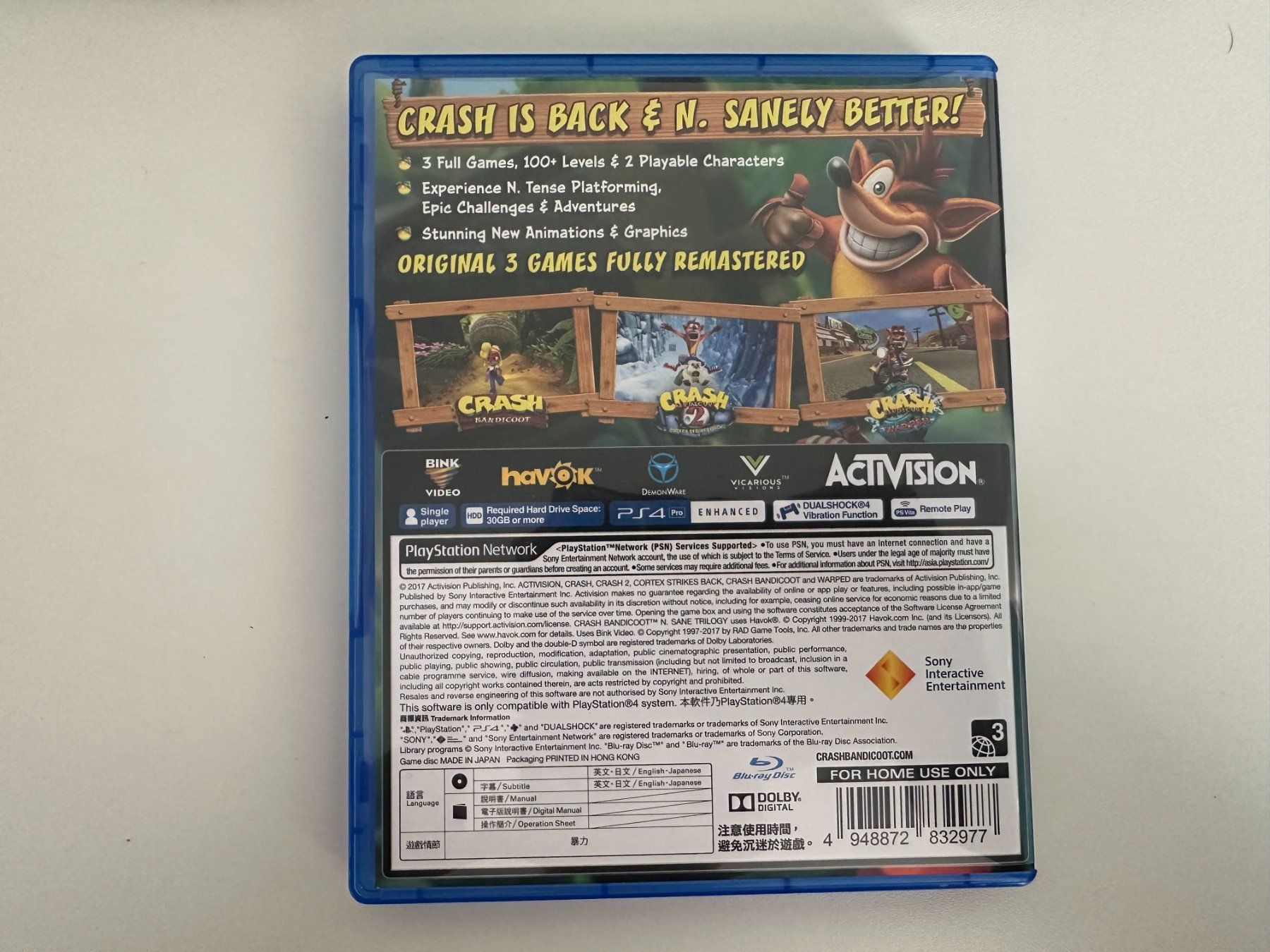 Sony Giochi: Jeu PS4 Crash Bandicoot N. Sane Trilogy – Usato da Couvet venduto da nay_prh5 2