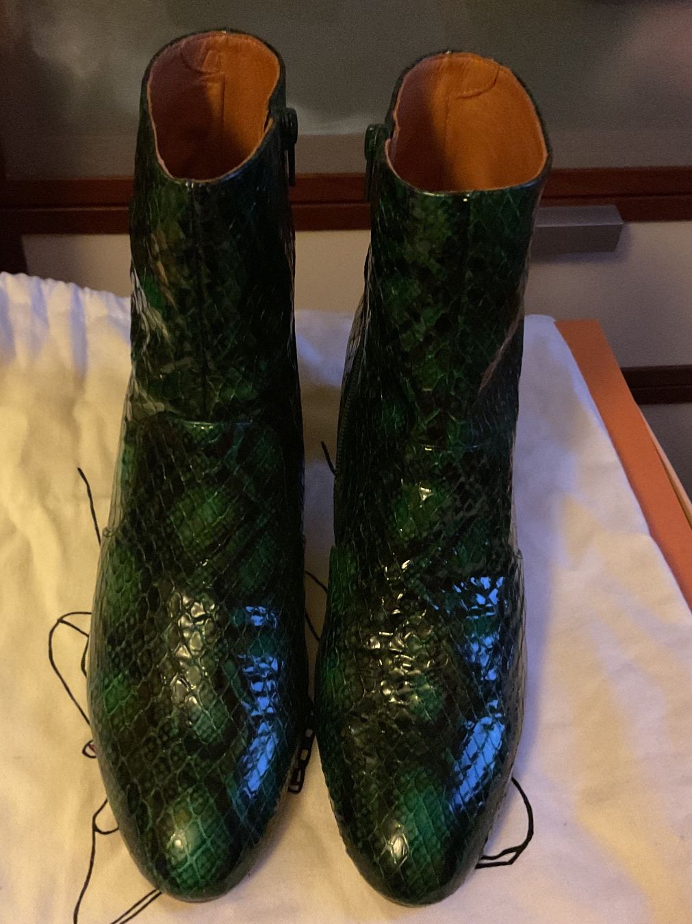Chie Mihara Chaussures femmes: Chie Mihara Stiefeletten Grün Pythonmuster Neu Gr.40 – Neuf (Voir description) à Zuerich par SaTs-43 1
