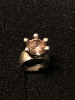 Silberring mit grossem Zirkonia Stein, Vintage Look💍