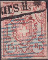 Nr.20 (Rayon III, Type 6) mit Ausland-Entwertung +Raute