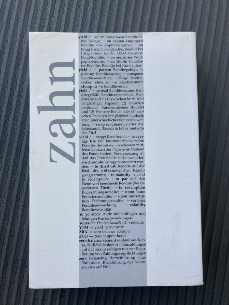 Libri: Englisch-Deutsches Finanzwörterbuch – Usato da Dübendorf venduto da rappoport 1