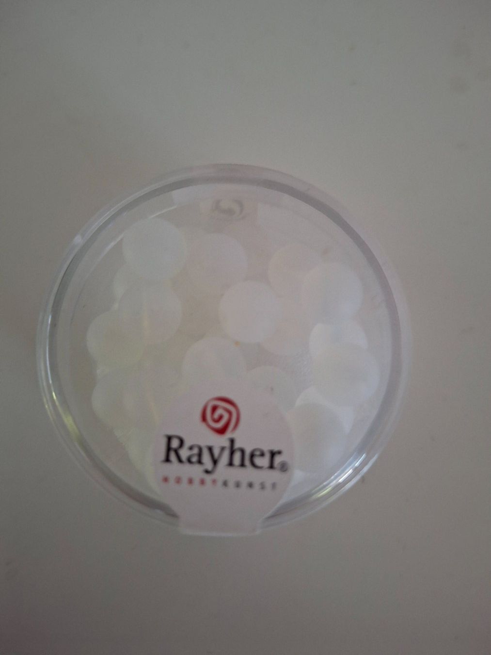 Perlen (unechte): Glasperlen gefrostet 8 mm 28 Stk. neu – Neu und originalverpackt aus Walterswil SO von Jerry_maus