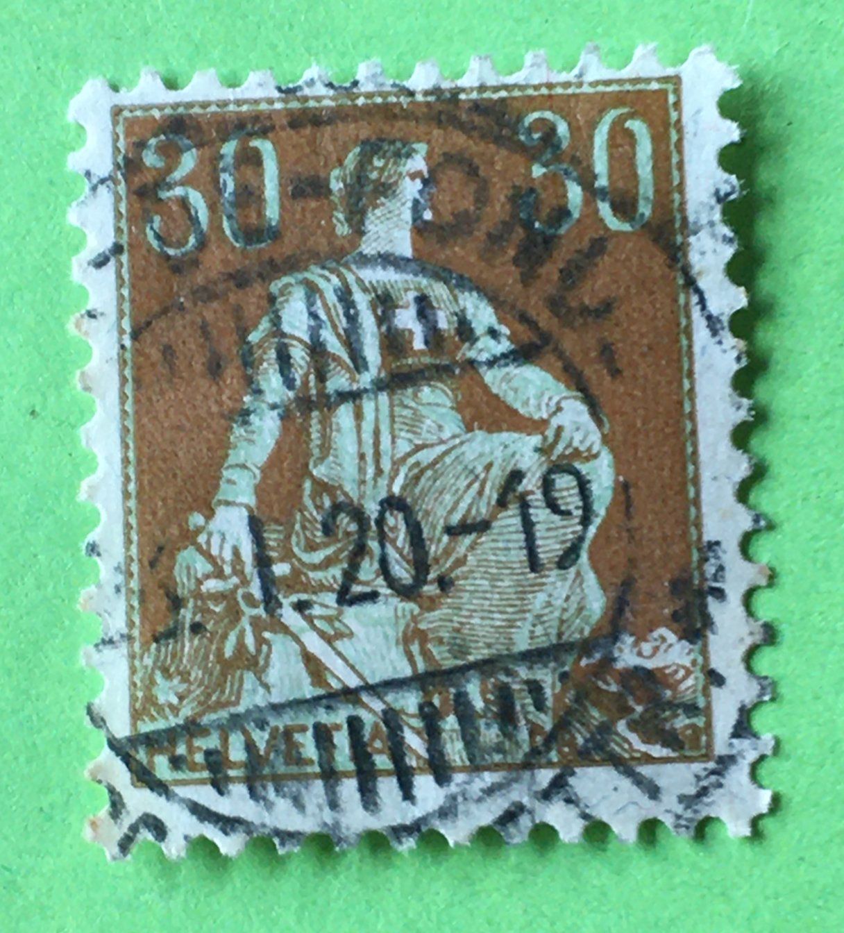Tutti i francobolli: Helvetia mit Schwert  mit Stempel     – Usato da Aarau venduto da Billa007