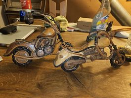 Holz-Motorräder, 2 Stk., Deko-Objekte, Handarbeit (N/M)