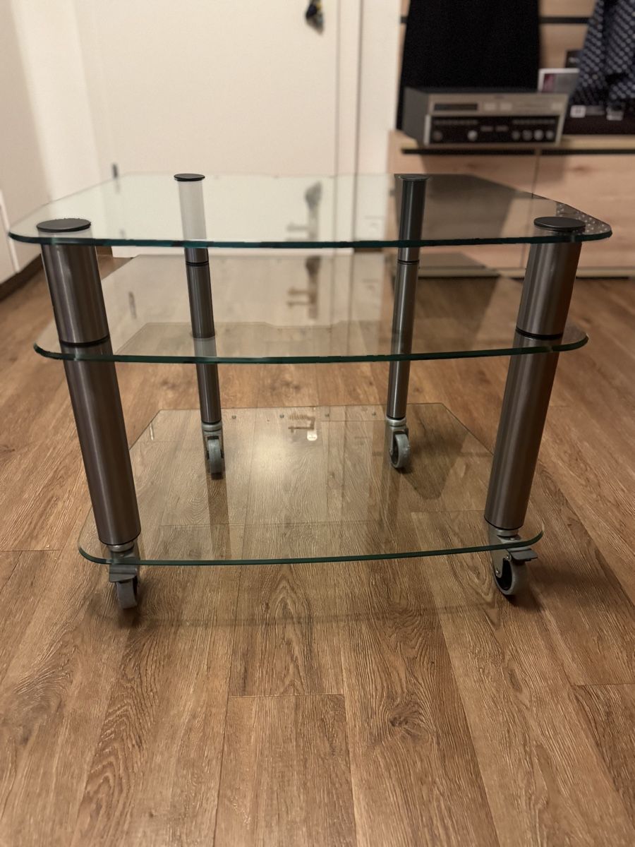 Wandhalterungen: HiFi/TV Glastisch Panzerglas! – Gebraucht aus Winterthur von Metallmann