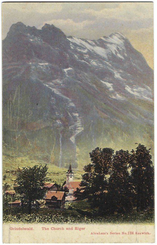 Cartes postales: AK Grindelwald Kirche und Eiger - Abraham's Series – D'occasion à Rheinfelden par wil_m7gh