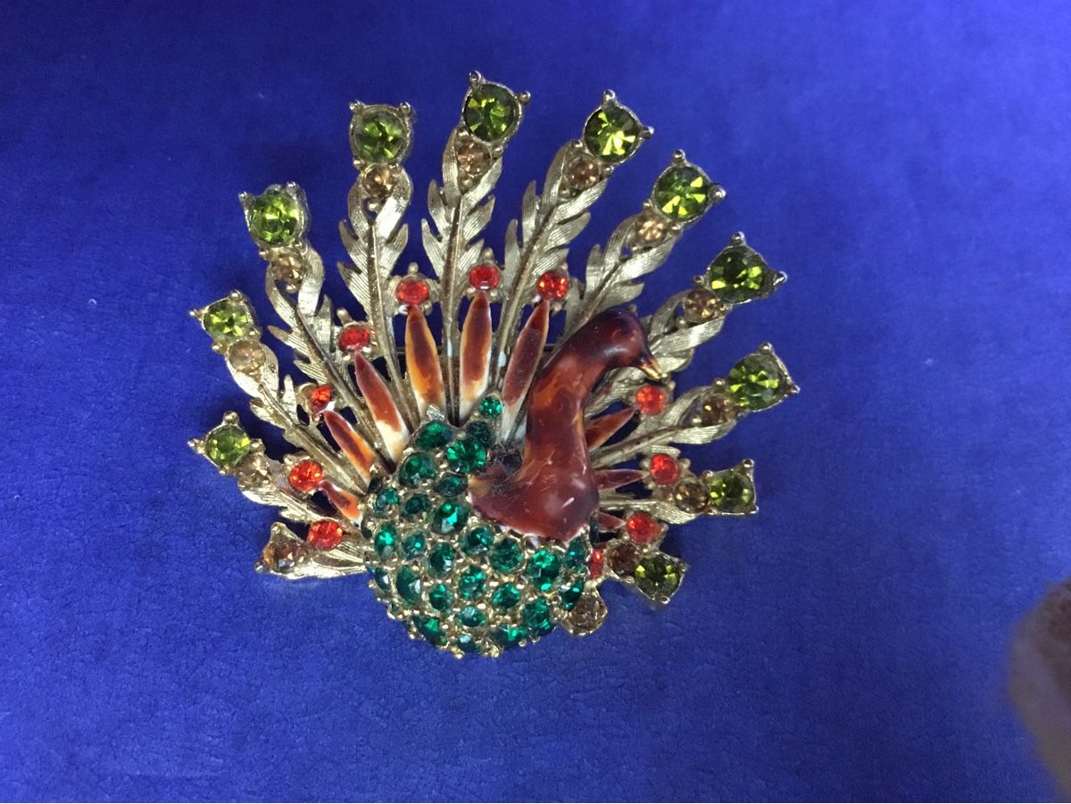 Broches & Aiguilles: Alter Modeschmuck Pfau mit Email und Strass – D'occasion à St. Gallen par chamilla