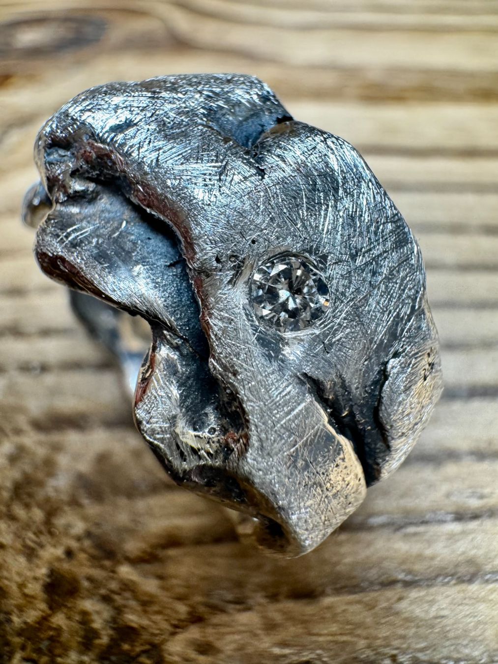 Anelli: Ein handgefertigter Diamant - Silber Ring – Nuovo e nell'imballaggio originale da Rüti ZH venduto da Herzschmiede 1
