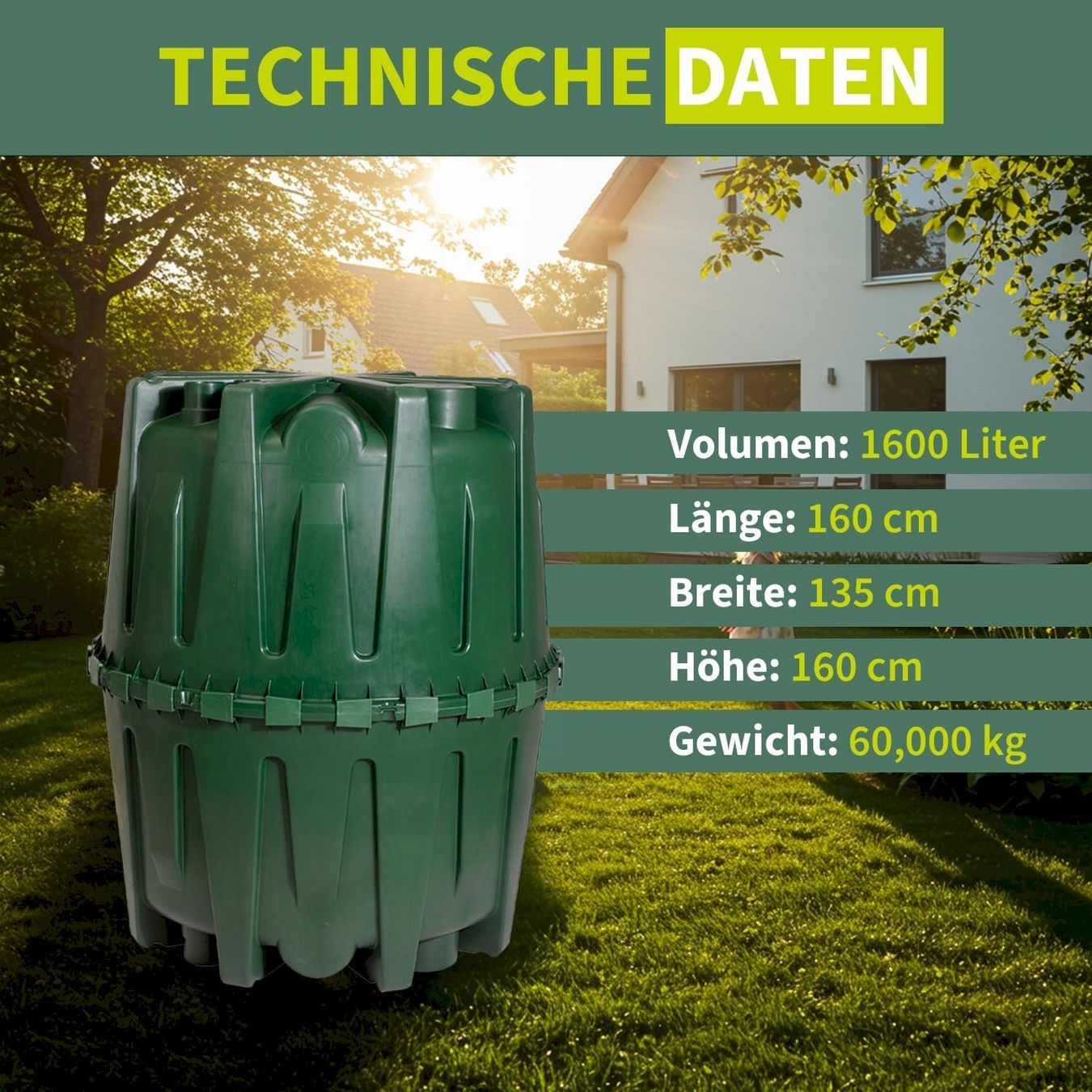 Abreuvoirs & Auges: Garantia Herkules Regenwassertank 1600L – Neuf avec emballage d'origine à Bottighofen par zaap 6