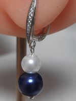 Elegante Ohrringe mit Perlen, Silber, neuwertig!