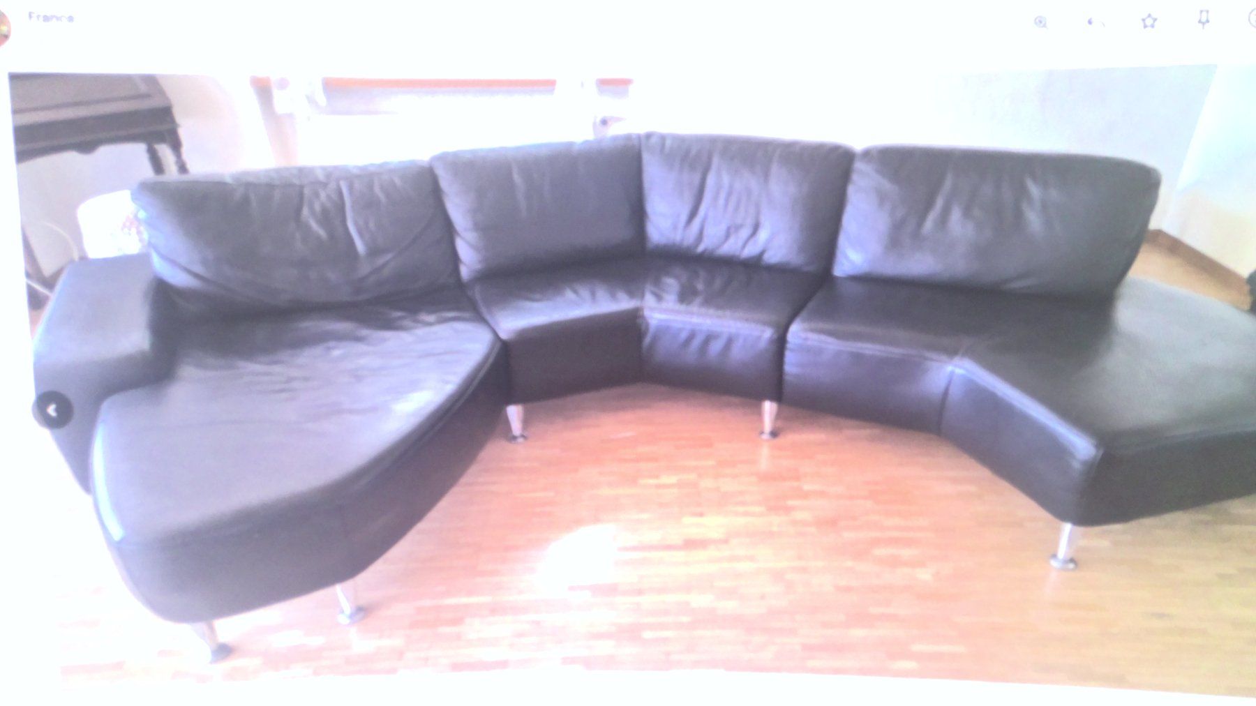 Sofas: schwarze Lederpolstergruppe HUMMEL – Gebraucht aus Steffisburg von Mira0001 1