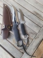 2 Handgefertigte Messer mit Kunstlederscheide