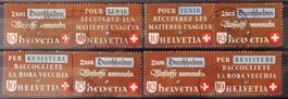 SUISSE 1942: Se-tenants récupération, 4 paires, O