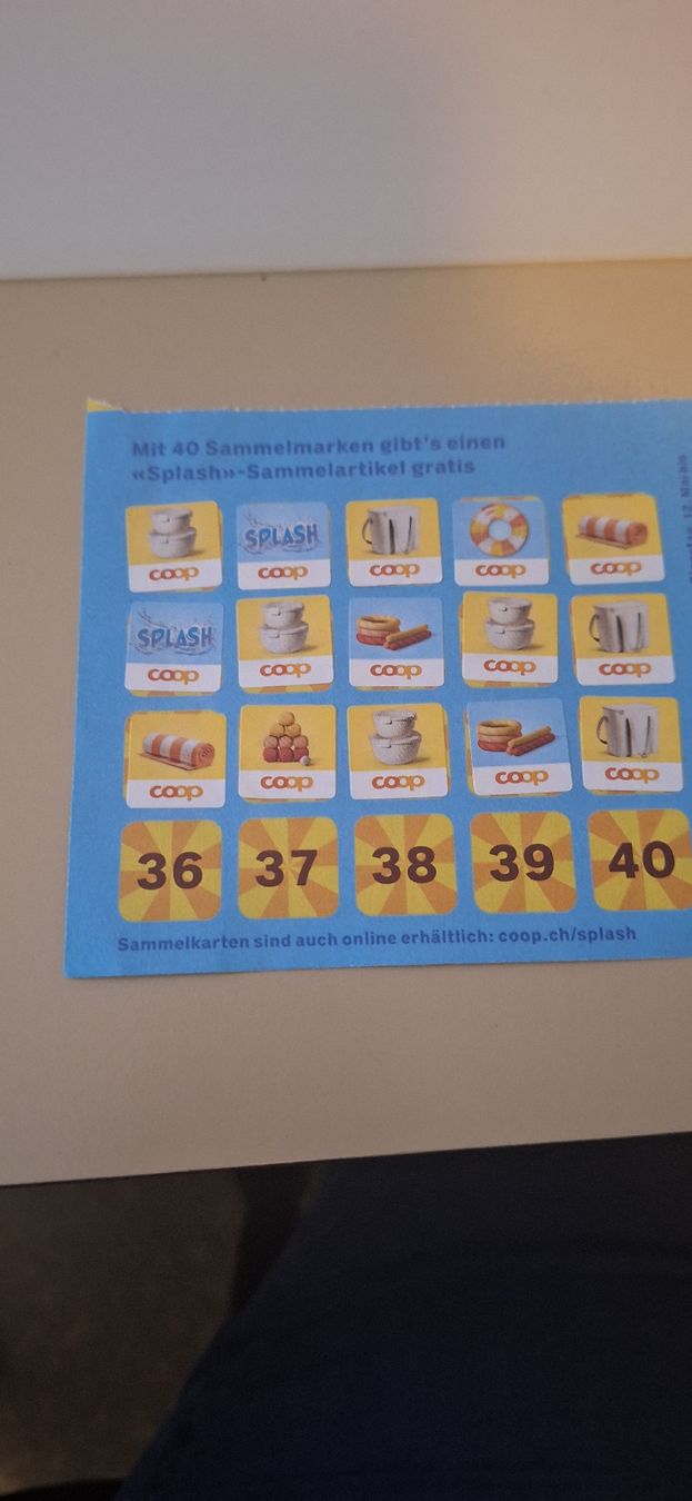 Coop Sammelmarken & -punkte: Splash Coop  35 eingeklebte Marken – Neu (gemäss Beschreibung) aus Schwyz von cla_8w6t 1