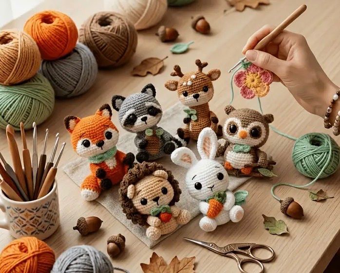 Kit bricolage: HÄKELSET WALDTIERE / DIY-komplettes Set – Nuovo e nell'imballaggio originale da Frauenfeld venduto da AlphaCentauri369