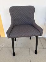 3 Essstühle mit Rautensteppung dunkelgrau