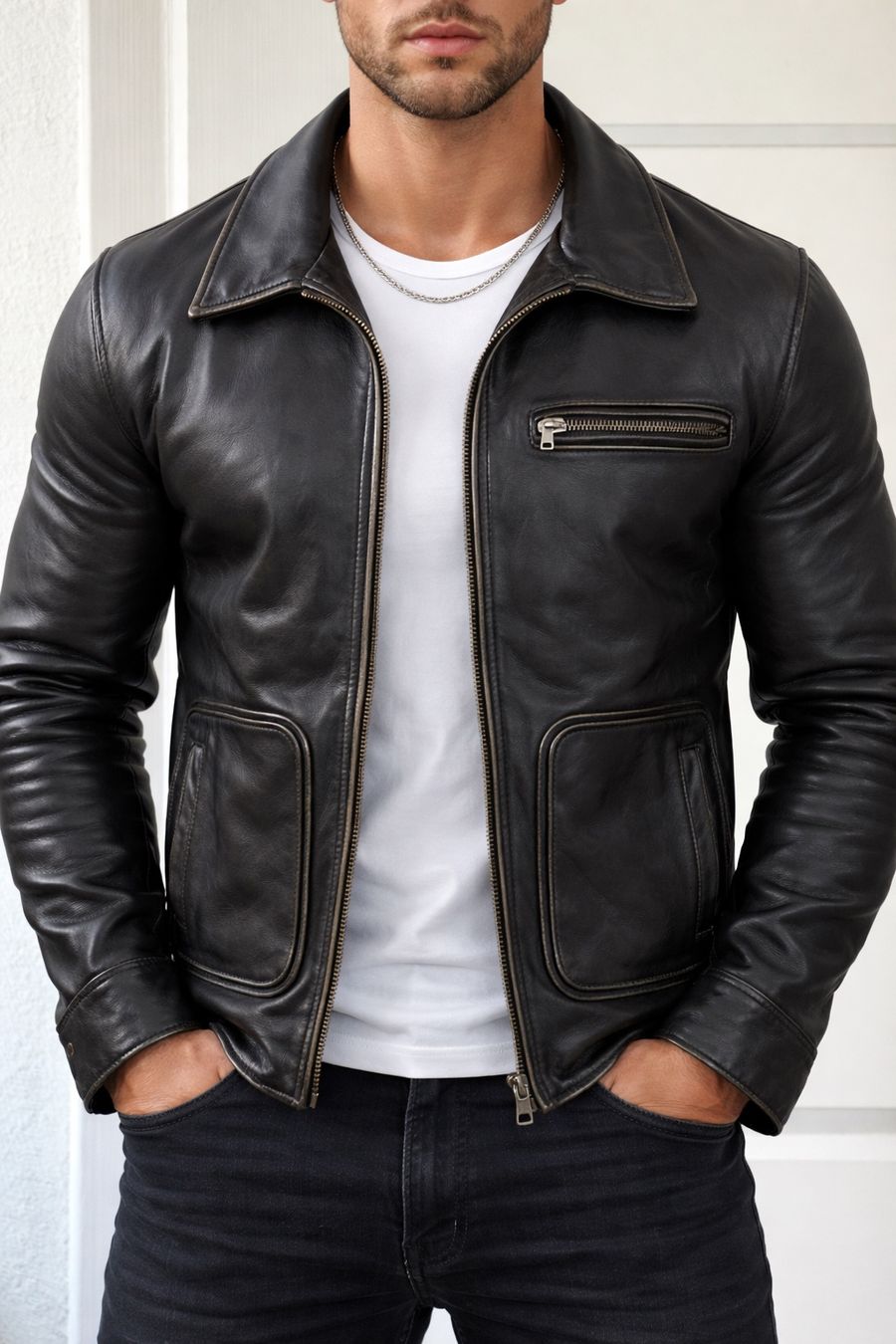 Stewart Giacche: Herren Lederjacke Stewart – Usato da Zürich venduto da Diogenes2