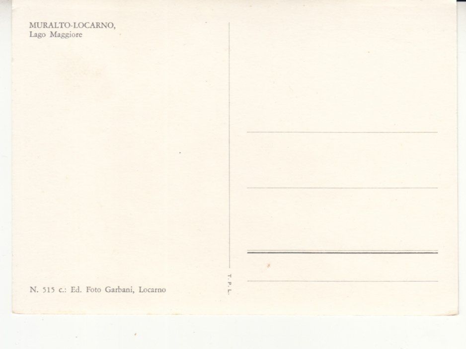 Cartoline postali: Locarno Muralto ca. 1970 – Usato da Bürglen TG venduto da StampGraf 1