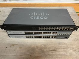 3x 24-Port Netzwerk Switch, Cisco und FS-COM, managed