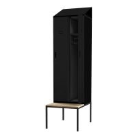Schliessfachschrank + Bank - Umkleidespind - Schwarz