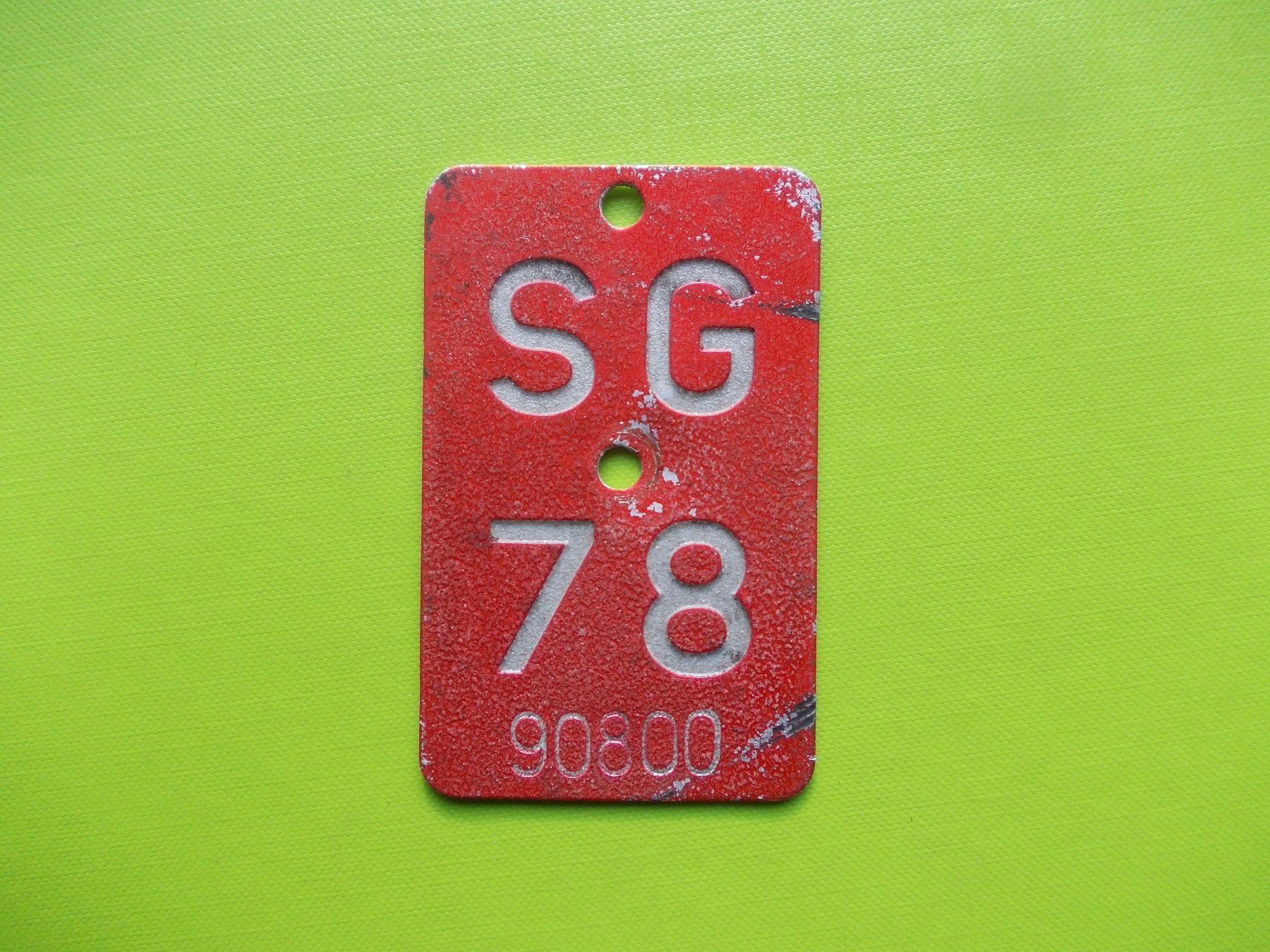 Schilder: Velonummer / Fahrradnummer SG 78 – Gebraucht aus Gsteigwiler von HORMIGA21