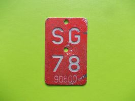 Velonummer / Fahrradnummer SG 78