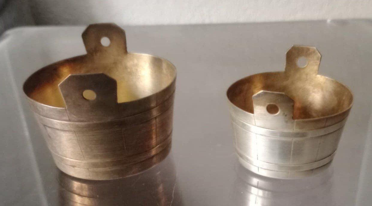 Sonstiges Geschirr: Chocolat Suchard - 2 x pot metal / Vintage – Gebraucht aus Le Locle von borgespatricia 2