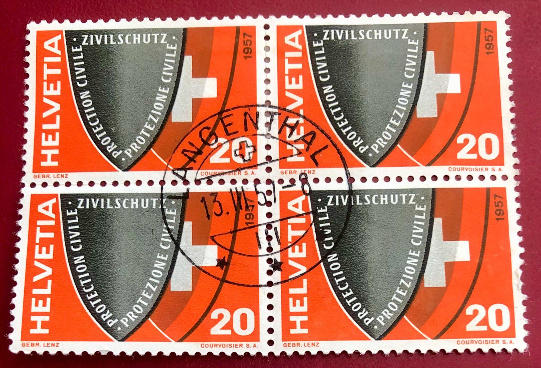 Tutti i francobolli: 4 er Block Nr.330 mit Stempel Langenthal – Usato da Aarau venduto da Billa007