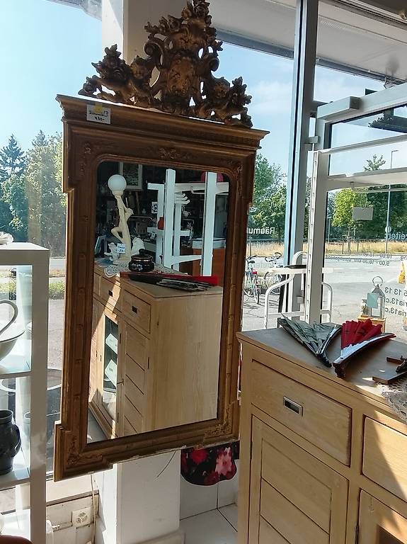 Spiegel: Grosser Spiegel mit Aufsatz, Barock – Gebraucht aus Neuhausen am Rheinfall von galleria13