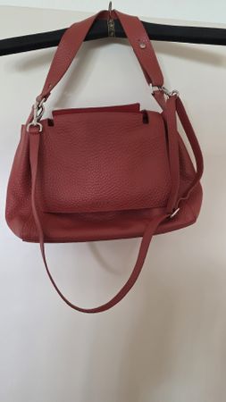 ORCIANI Handtasche aus Büffel Leder, Rot - Neuwertig