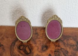 2  ovale, verzierte Messing Foto- / Bilderrahmen – Vintage