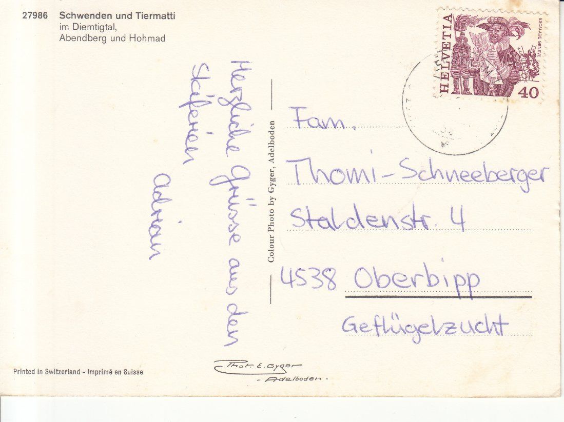 Cartoline postali: Schwenden ca. 1975 – Usato da Bürglen TG venduto da StampGraf 1