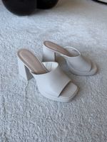 Platform Mule Sandals, Beige, Size 36