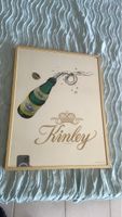 Cadre publicitaire mirroir Kinley vintage verre et bois 1970