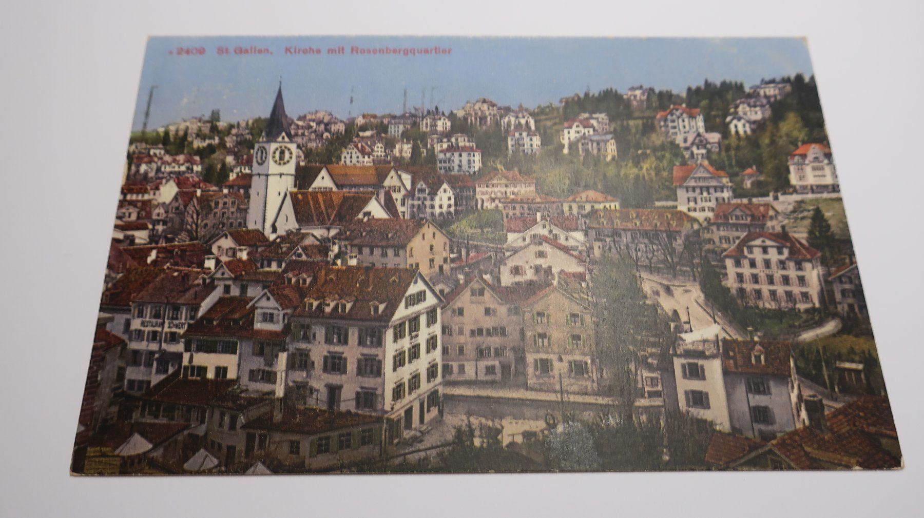 Ansichtskarten: St. Gallen Kirche mit Rosenbergquartier  N° 2409  1925 – Gebraucht aus Cormoret von Pascalll2001 1