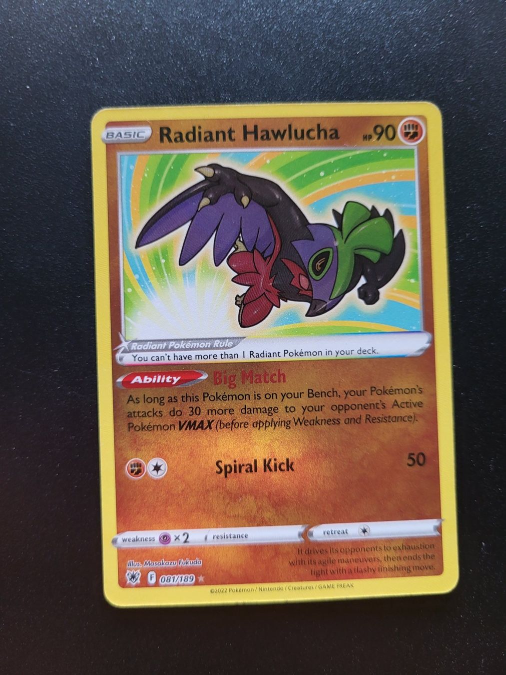 Pokémon Sammelbilder & Trading cards: Pokemon Radiant Hawlucha – Gebraucht aus oberbuchsiten von nat_8gwb