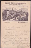 Lithografie Grand Hotel Andermatt Hotel Pension Oberalp 1895