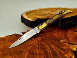 Laguiole Damast Messer Klappmesser echtes Damastmesser