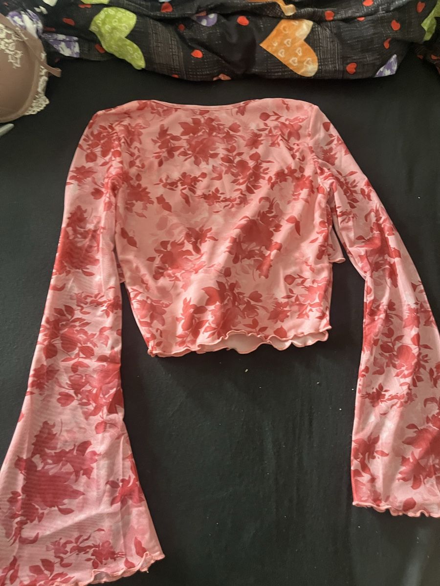 Top: Mesh Top pink Blumenmuster Grösse S neu – Nuovo (secondo la descrizione) da Olten venduto da sae_82z2 1