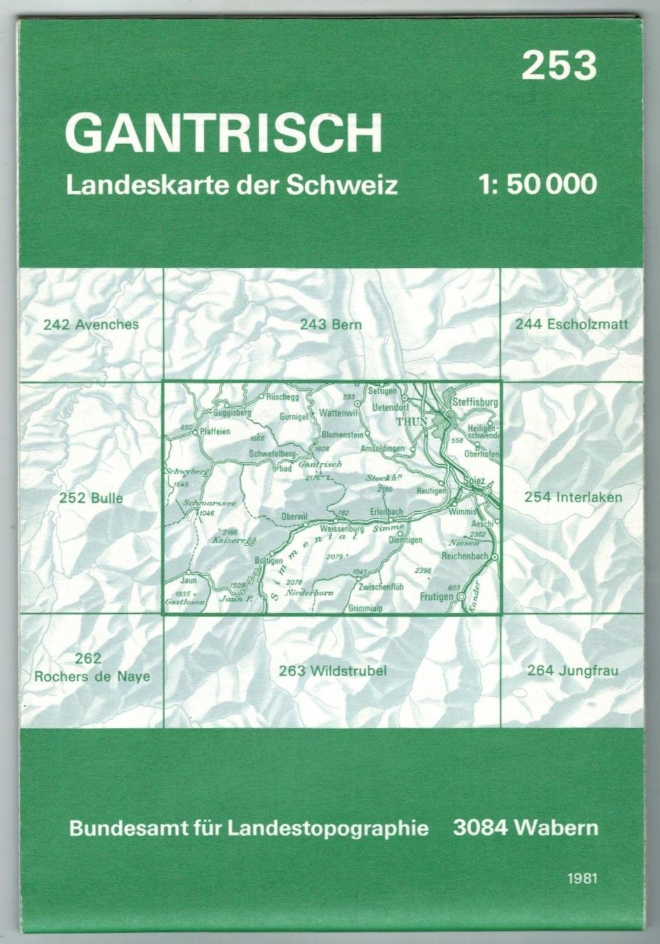 Cartine & Atlanti: Landkarte Gantrisch 1981 – Usato da Zürich venduto da tol_b7c7