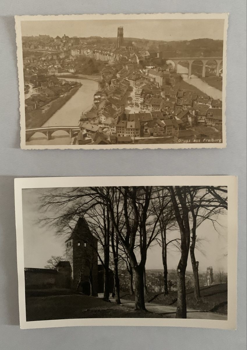 Ansichtskarten: Ansichtskarten Schweiz - Fribourg & Porte de Bourguillon, FR – Gebraucht aus Düdingen von polytropon_5