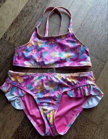 Mädchen Bikini Blumenmuster Gr. 128, wie NEU! 🥰