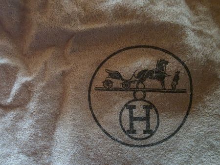 Hermès Paris Stoff Zug Beutel - Sack samtiger Staubbeutel