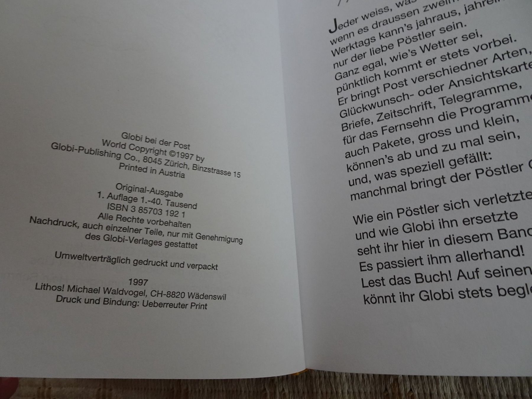Comics: Globi bei der Post - 1. Auflage - unbemalt - G 27 – Gebraucht aus Küssnacht am Rigi von Bookslove 2