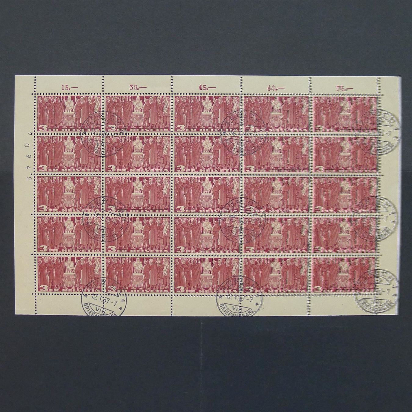 Alle Briefmarken: 1955 Nr.216x/217x/218x im Bogen!!! – Gebraucht aus Dagmersellen von wyss1982 1