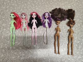 Fünf kaputte Monster-High-Puppen